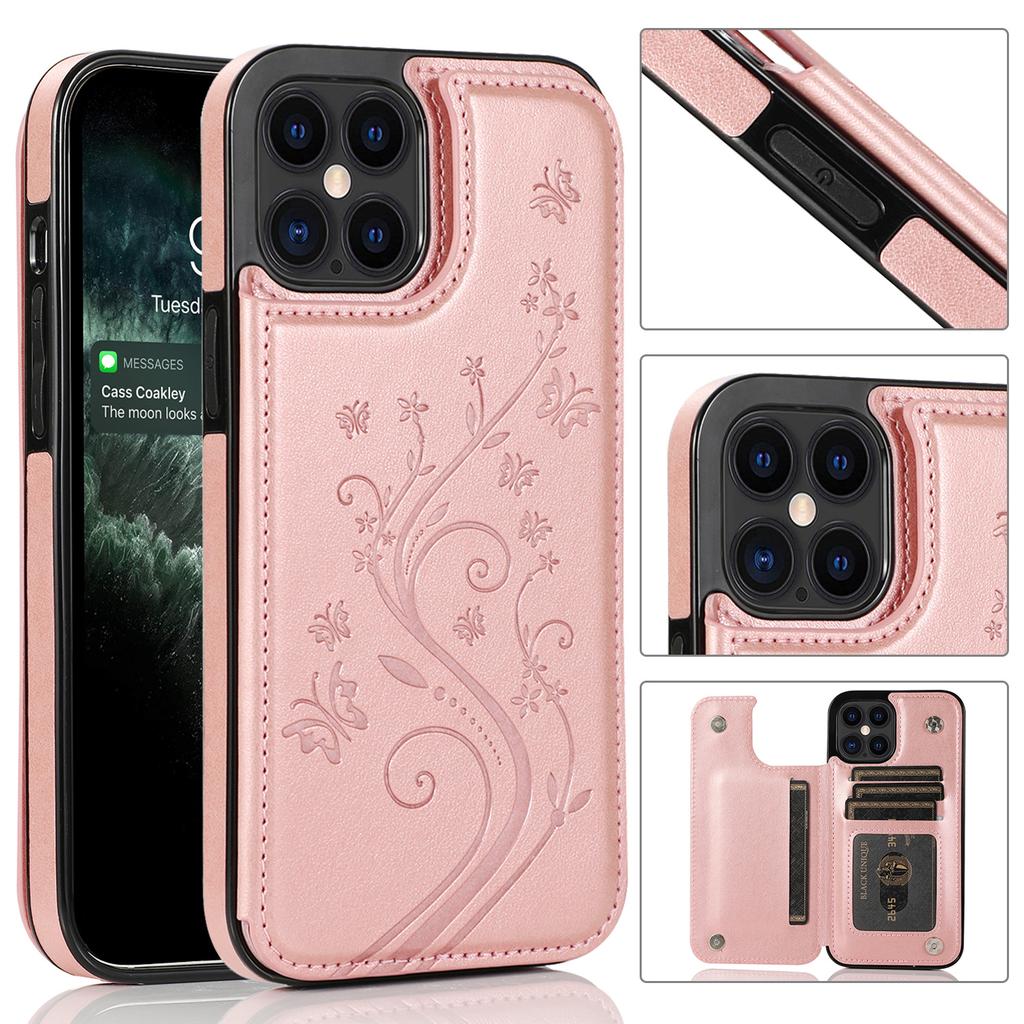 Suitable For IPhone 12 Pro Anti Drop Protective Case 11 Silicone Soft Shell 13 Promax Card Insertion Anti Drop Leather Case