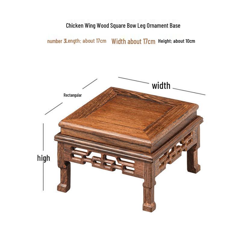 Base en Bois Massif Wengé et Palissandre pour Ornements Artisanaux: Vase, Pot en pierre, Bonsaï, Statue de Bouddha, Support d'exposition pour théière