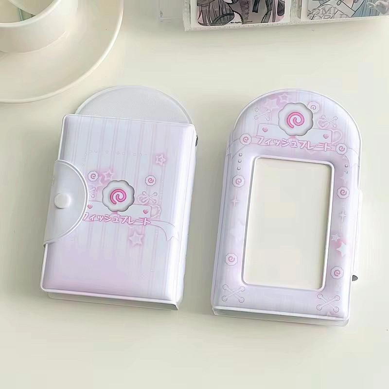 

3-дюймовый альбом для фотографий с 32 слотами, коллекционная книга, держатель для фотокарточек, держатель для карт, милый квадратный альбом с вырезами в стиле INS, мультяшный альбом, папка для карточек