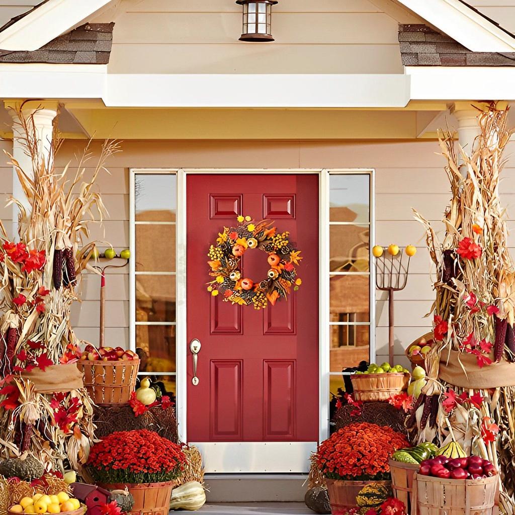 Handmade Farmhouse Fall Wreath Unique Natural Charm With Pine Cones And Berries