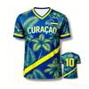 Curacao Tribal Printed T-shirt Men's Breathable Sports 3D Printed T-shirt Style Casual Men's Football Top Suitable for Fans Moto