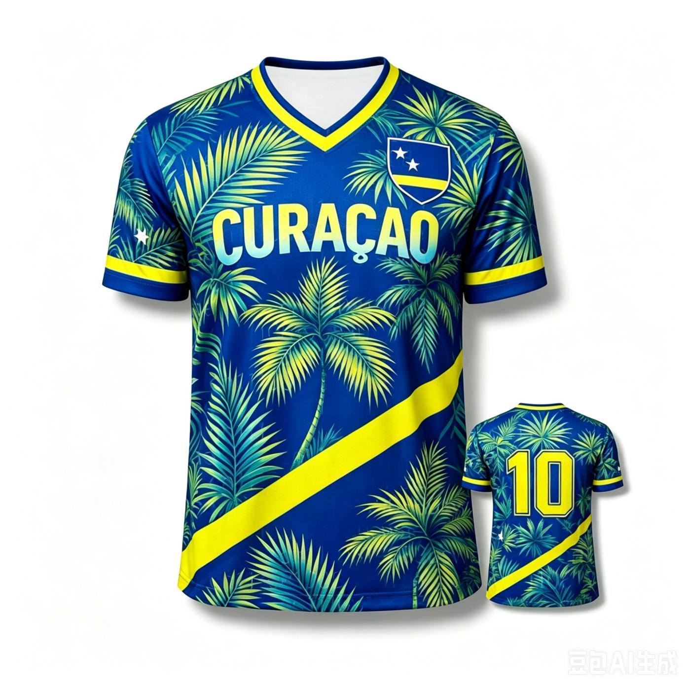 Huiteng14 Curacao Stammenprint T-shirt Heren Ademend Sport 3D Geprint T-shirt Stijl Casual Heren Voetbal Top Geschikt voor Fans Moto 3XL