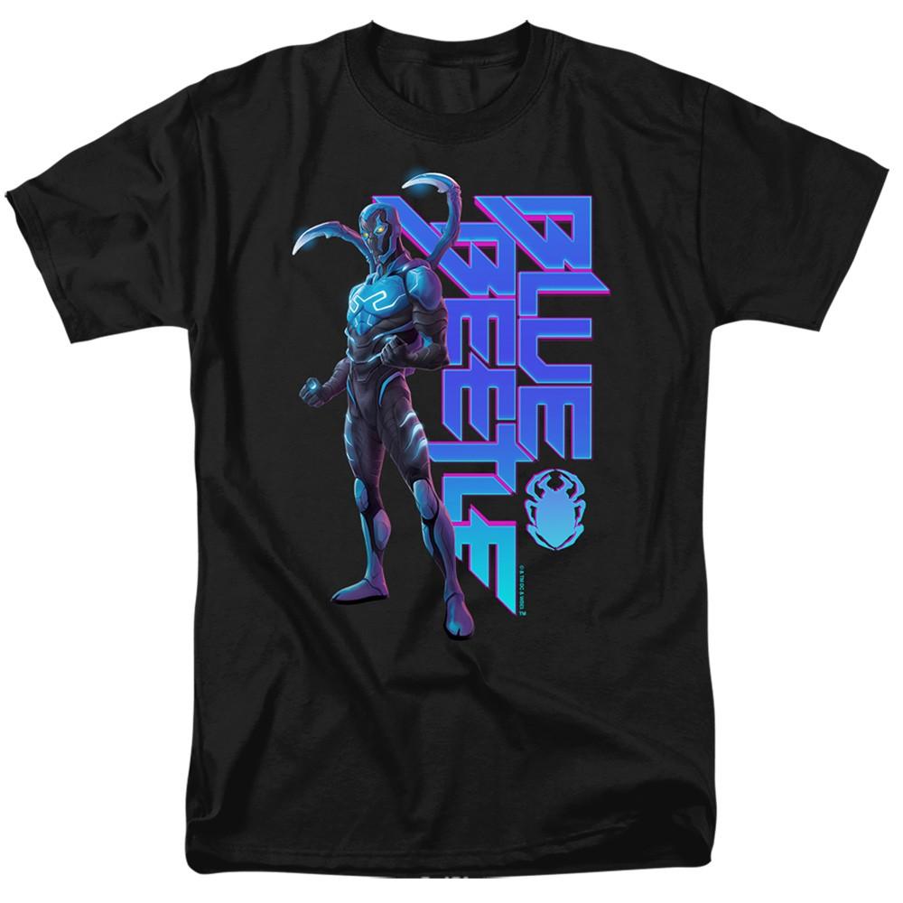Blue Beetle - Standing - Adult Unisex Short Sleeve T-Shirt - Black S