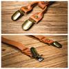 Retro Leather Suspenders Brown Suspender Clip Simple Suspenders for Men  Suit