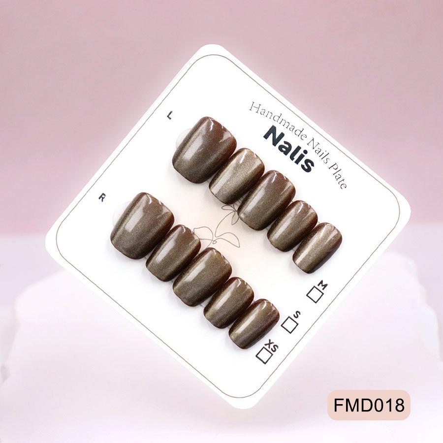 Simple Caramel Galaxy Cat Eye Nail Art - High-Grade Short, Whitening, Girly, Student-Friendly Wearable Nails Caramel Cat Eye XS