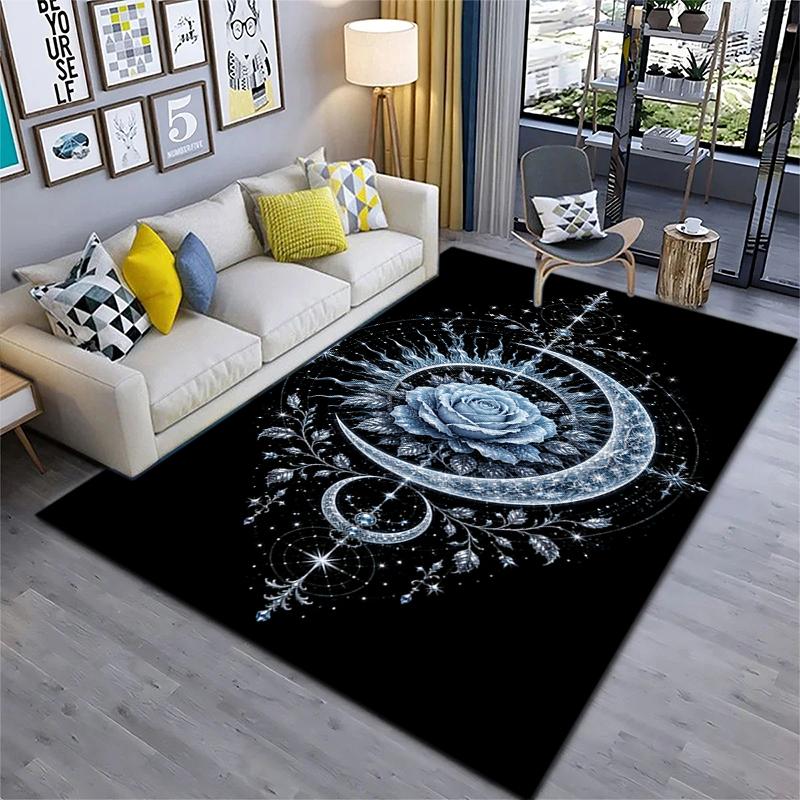 Mystical Lunar Phases Art Print Carpet Floor Mats Printing Christmas Gifts Fashion Art