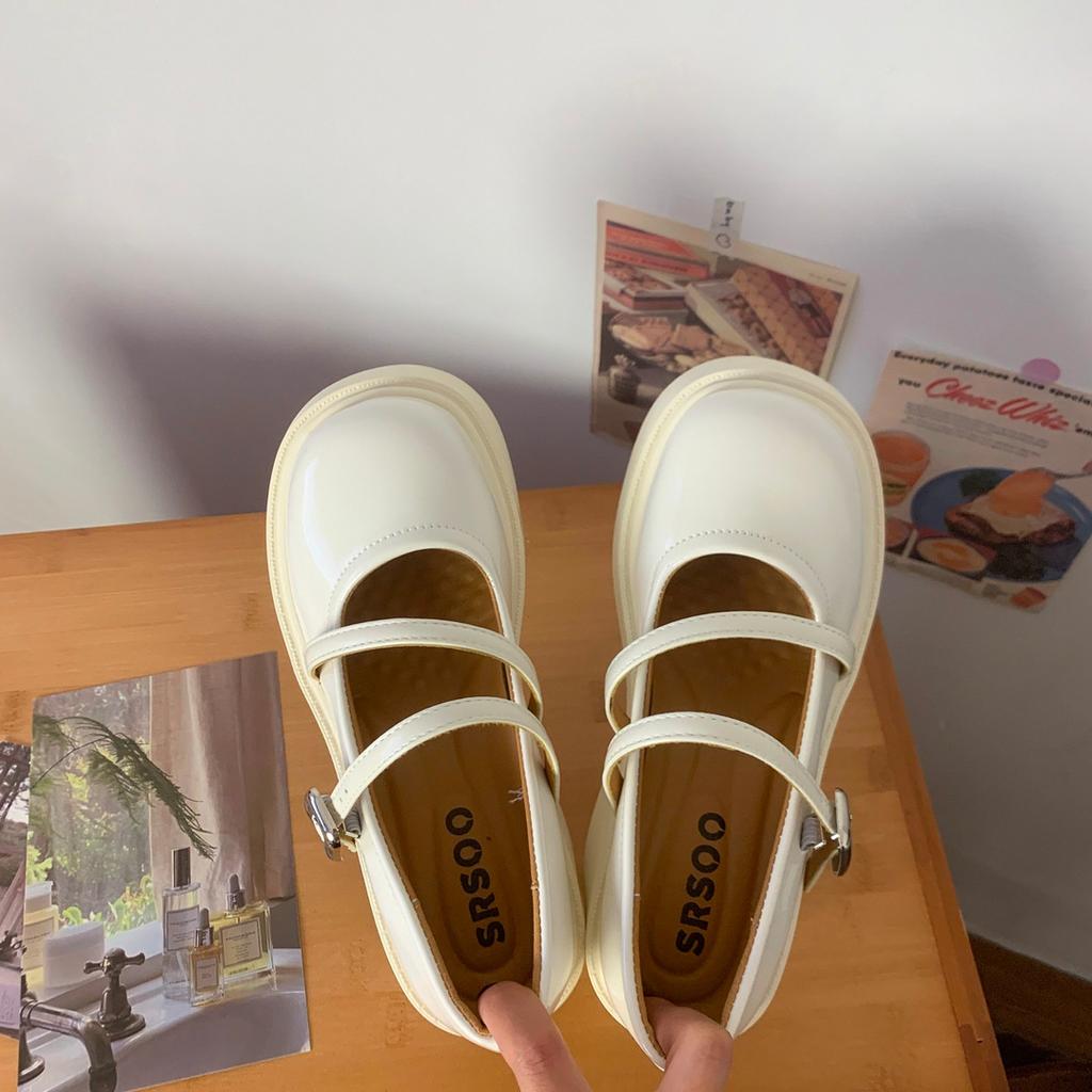 Small Leather Shoes Women's 2025 New Spring and Summer French Fashion Versatile with Skirts, Thick Soles Increase Height, Sweet and Cool Mary Jane S