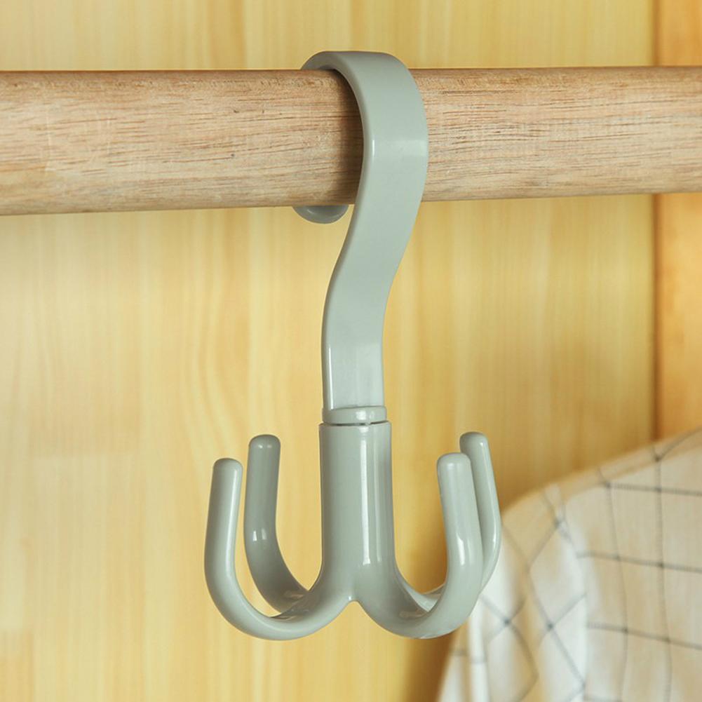 4-claw Hanger 360 Degree Rotatable Multifunctional Kitchen Storage Hook For Hanging Bag Scarf Belt Clothes