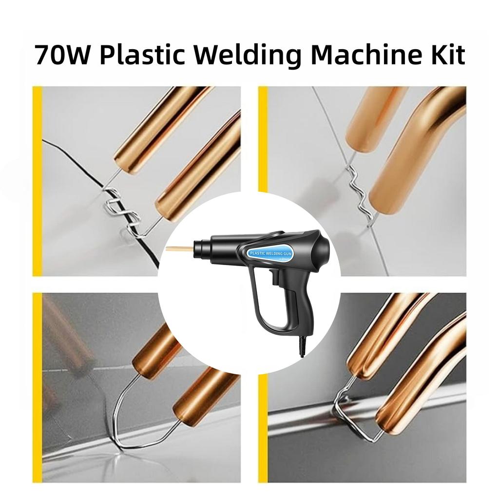 70W Plastic Welding Machine Kit Hot Stapler Welding Machine Car Bumper Repair Kit with 4 Types Staples for Bumper/Kayak/Plastic Product Repairs