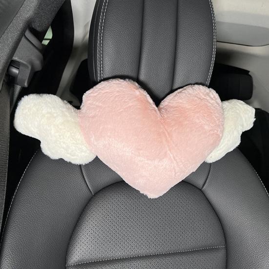Car Headrest Pillow Breathable Wear-Resistant Heart Shape Neck Support Pillow Seat Back Cushion Car Interior Decoration