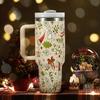 Christmas Stainless Steel Thermos Bottles 40oz Tumbler Cold Hot Drinks Insulated Water Bottle with Straw Car Cup Travel Mug