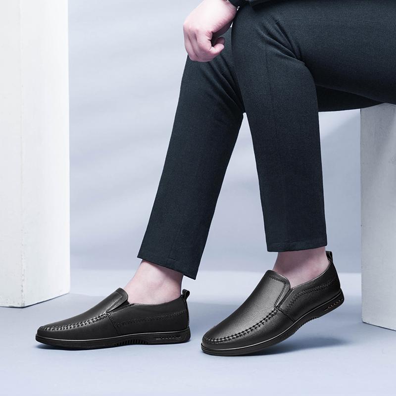 Fashion 2025 New Flats All-match Dresses Shoes Genuine Leather Fashion Men's Casual Footwear Fashion Loafers Brand Mens Business Shoes