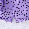 Girls' Heart Print Cami Romper with Matching Bag