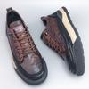 Fashion Sneakers Men Casual Genuine Leather Shoes Comfortable Lace-Up Soft Men Flats Black Brown Korean Simple Men Footwear