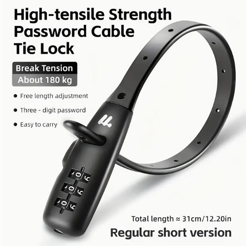 Bicycle Lock Portable Cable Zinc Alloy Lock Motorcycle Helmet Password Lock Safety Anti-Theft Adjustable Rope Lock