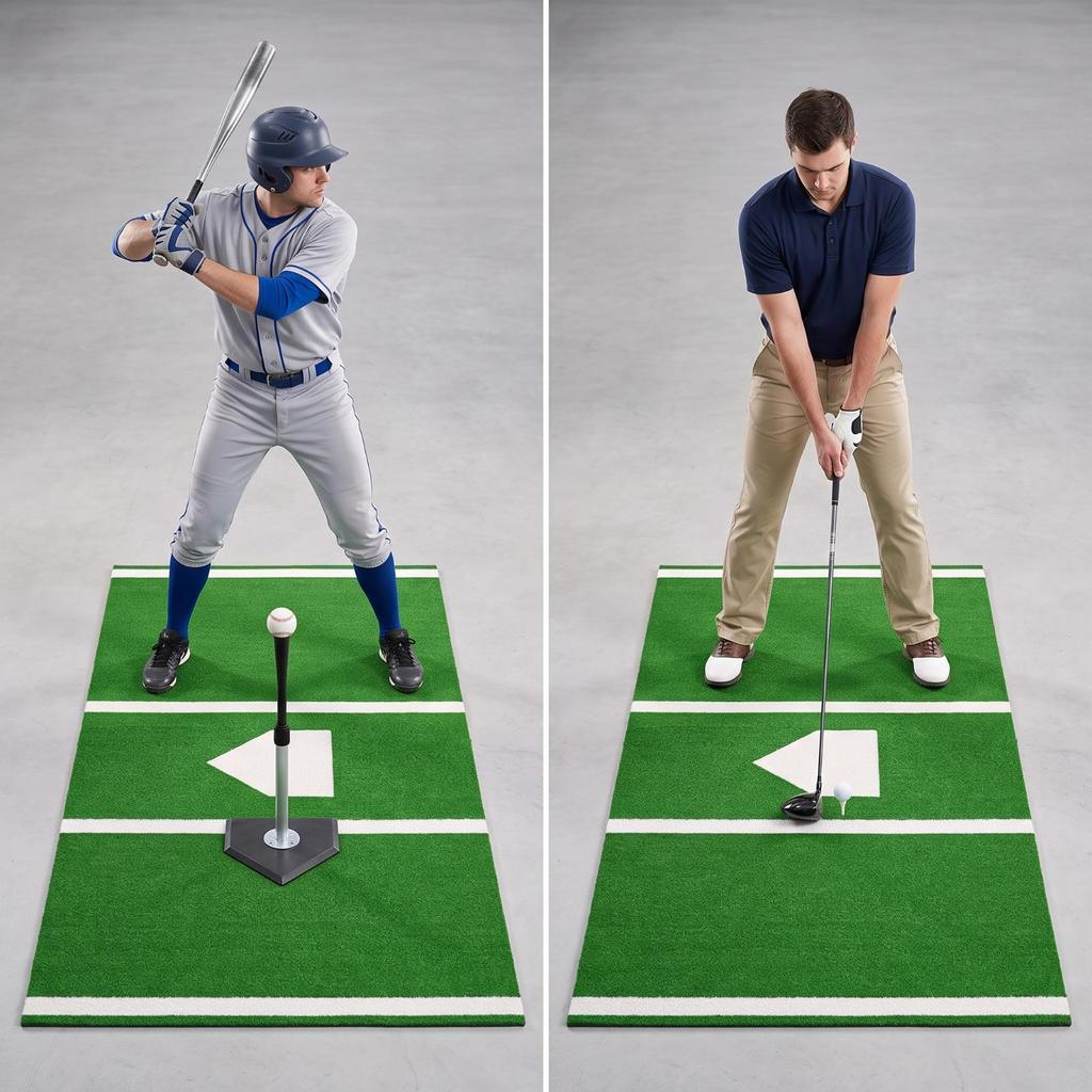 Baseball Batting Mat with Home Plate Stable Reinforced
