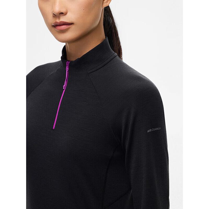 ANTA Women's Champion Wool Blend Half-Zip Long Sleeve Top