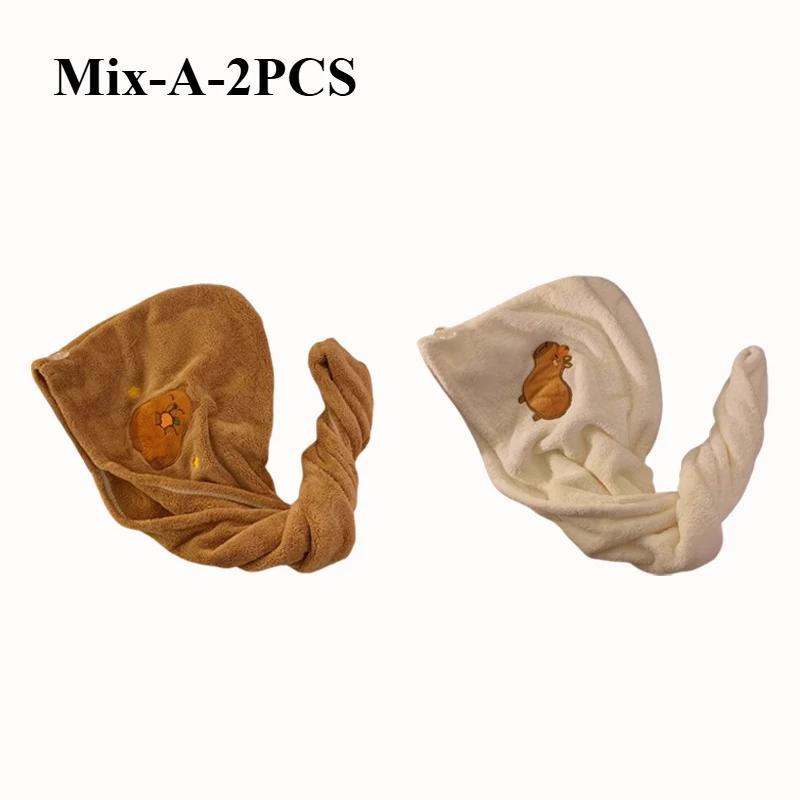 1/3/5PCS Capybara Kawaii Plush Hair Drying Hat Towel Cap Water Guinea Pig Hat Bath Hat Towel Cap Super Absorption Hair Dry Cap