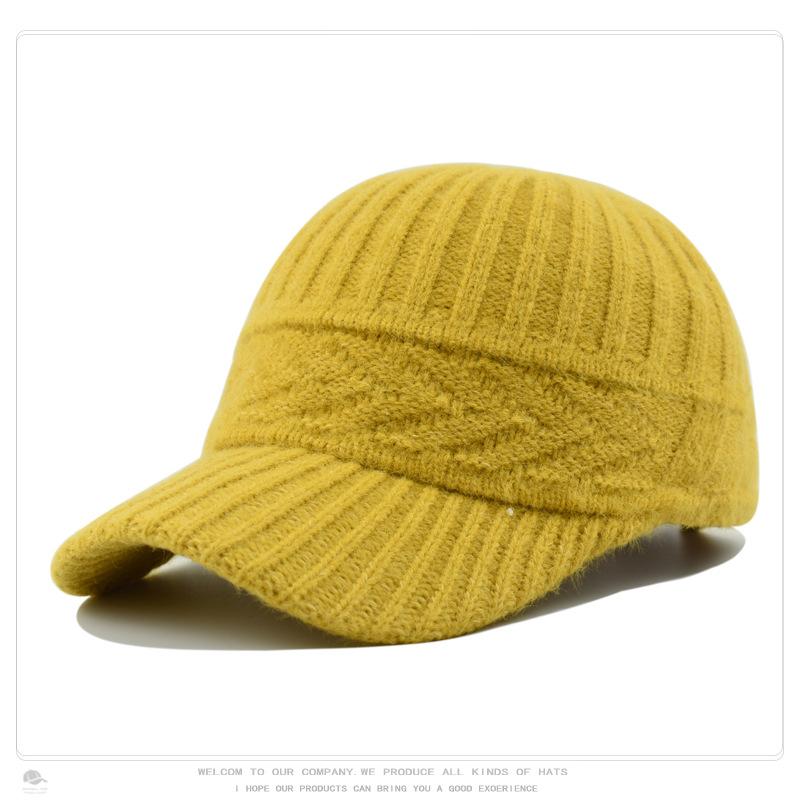 Women's Knit Baseball Cap Korean Japanese Style Face Slimming Thermal Winter Peaked Hat Versatile Fashion