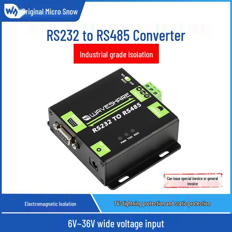 Industrial RS232 to RS485 Electromagnetic Isolation Converter, Bidirectional Serial Port to 485 Module