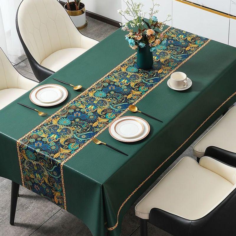 Oval & Rectangular Wash-Free Tablecloth - New Chinese Style for Coffee & Dining Tables