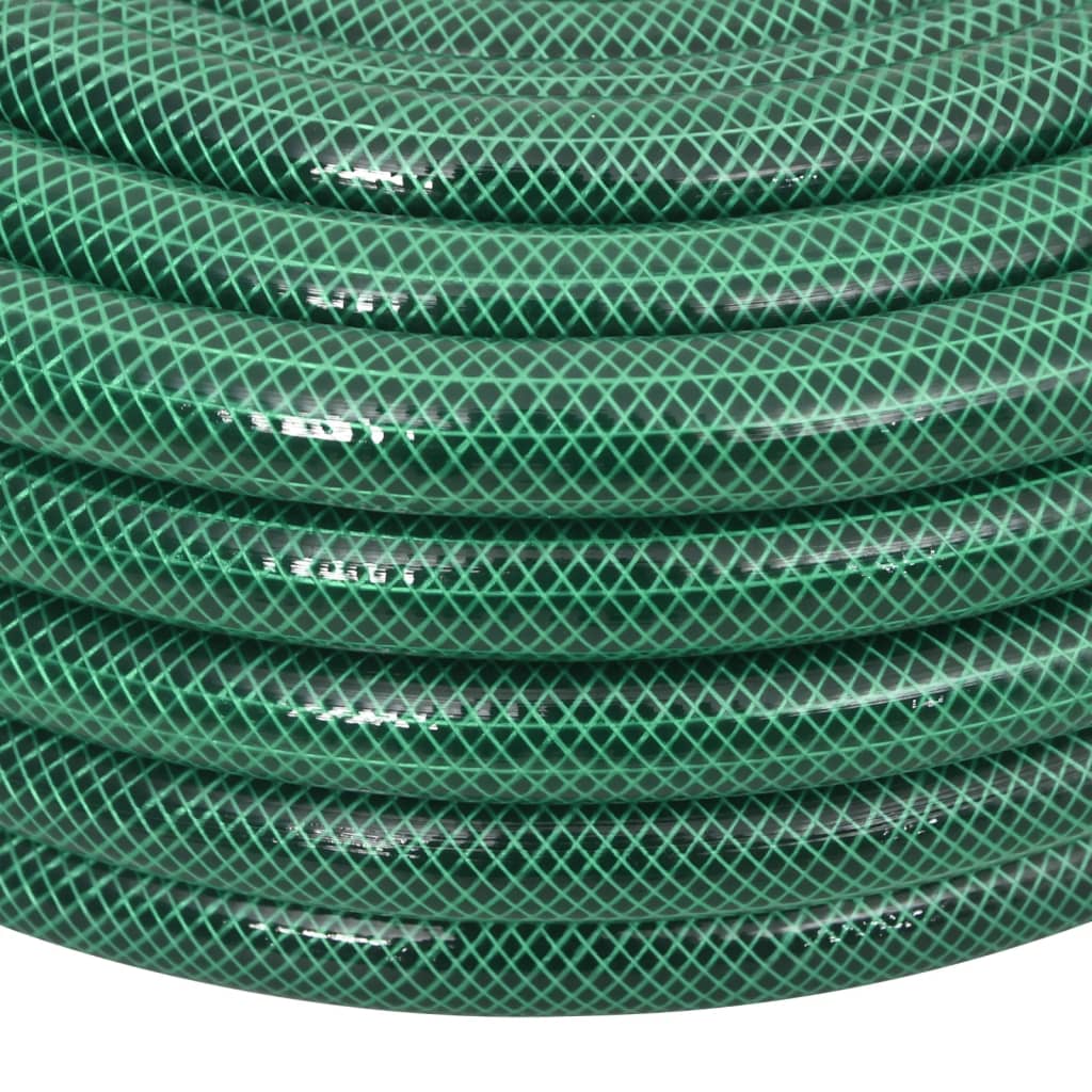 vidaXL Gartenschlauch mit Kupplung-Set Grün 0,75" 50 m PVC
