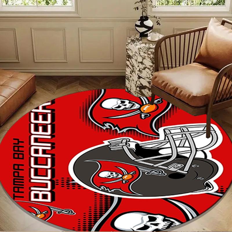 Tampa Bay Buccaneers Helmet Round Mat, Anti-slip Circle Carpet Chair Rug For livingroom,Bedroom, Doormat Home Decor Gift Christmas Gifts