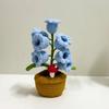 Hand-knitted Lily of the Valley Potted Plant With LED Night Light, Decorative Figurine, Handicraft, Home Decor, Gift