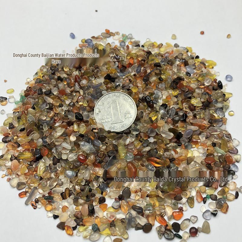 Natural Seven-Color Agate Gravel Ornament for Fish Tank - Chinese Style Filler for Demagnetizing and Decor