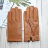 New Men's Sheepskin Gloves Leather Touch Screen Fashion Mesh Hollow Breathable Thin Silk Motorcycle Riding and Driving Gloves