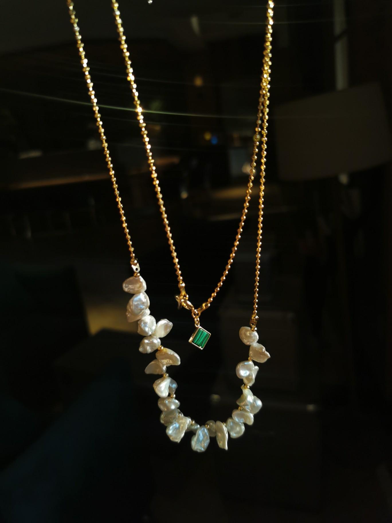 Women s Freshwater Baroque Keshi Pearl Gold Plated AAA Quality Trendy Half Chain Sweater Necklace