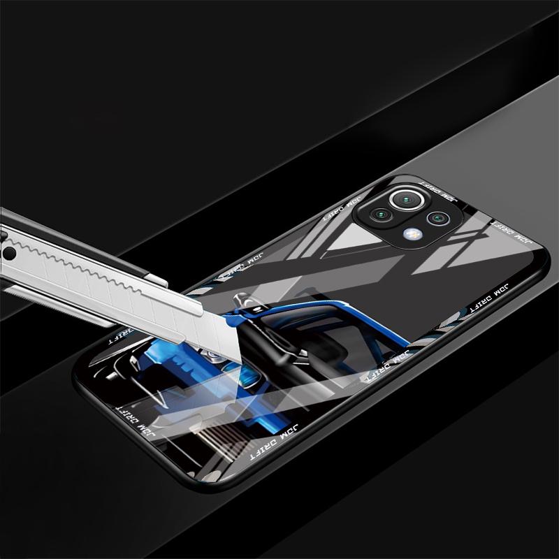 Case for Xiaomi Mi 12 Note 10 13 10T 14 10 Pro 11 Lite 12X 12T 11T Glass Phone Cover Dream Car