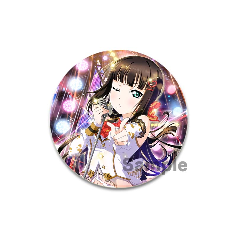 32/44/58mm LoveLive!SuperStar!!Ping An Pansy Tang Coco Round Brooch Clothing Lapel Pin Souvenir Soft Button  Decorative Hat Badge