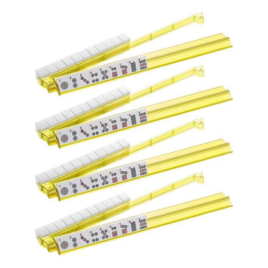 

4 шт. Подставка для маджонга с пушером Сверхпрочная Портативная Многофункциональная Подставка для плиток Американского маджонга Толкатель Линейка для пуша Аксессуары для маджонга