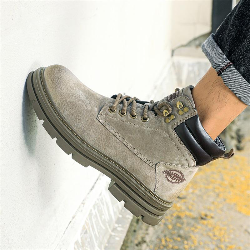 Pánské vysoké boty na volný čas Ručně vyráběné plyšové boty Ležérní boty Podzimní a zimní boty