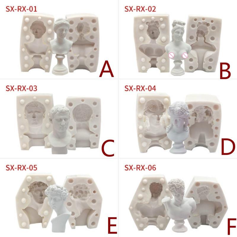 Portrait Plaster Mold Scented Candle Mold DIY Handmade Soap Candle Silicone Mold