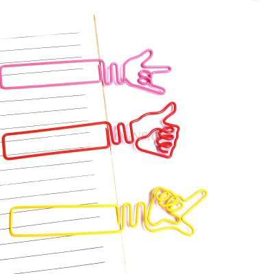 10pcs Hand Account Paper Clips Cartoon Paper Clips Fingers Colored Paper Clips