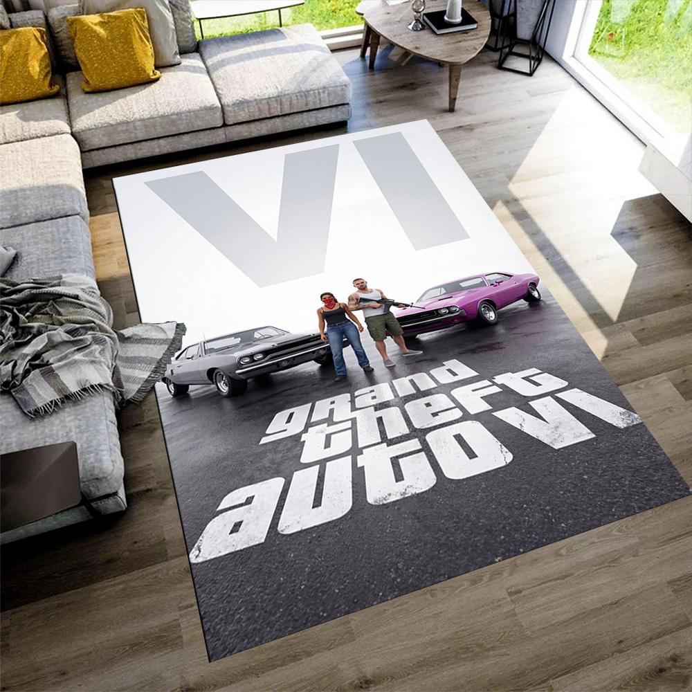 Grand Theft Auto Teppich Perfekt für Schlafzimmer Esszimmer Dekorieren Sie Zimmer Eingangsbereich Rutschfester Teppich Anime Büro Dekor Geburtstag Weihnachtsgeschenk