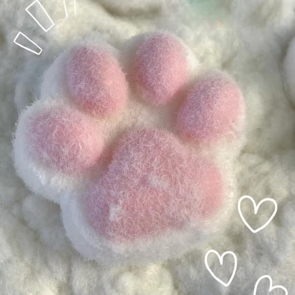 Taba Squishy Handmade Flocking Cat Paw Stress Relief Toy Cure Office Stress Reliever Vent Fidget Toys For Kids Adults Gift
