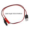 Copper Crocodile Clips Test Wire 60cm for Electronics Testing with Color Coded Red Black Wires and Secure Clips