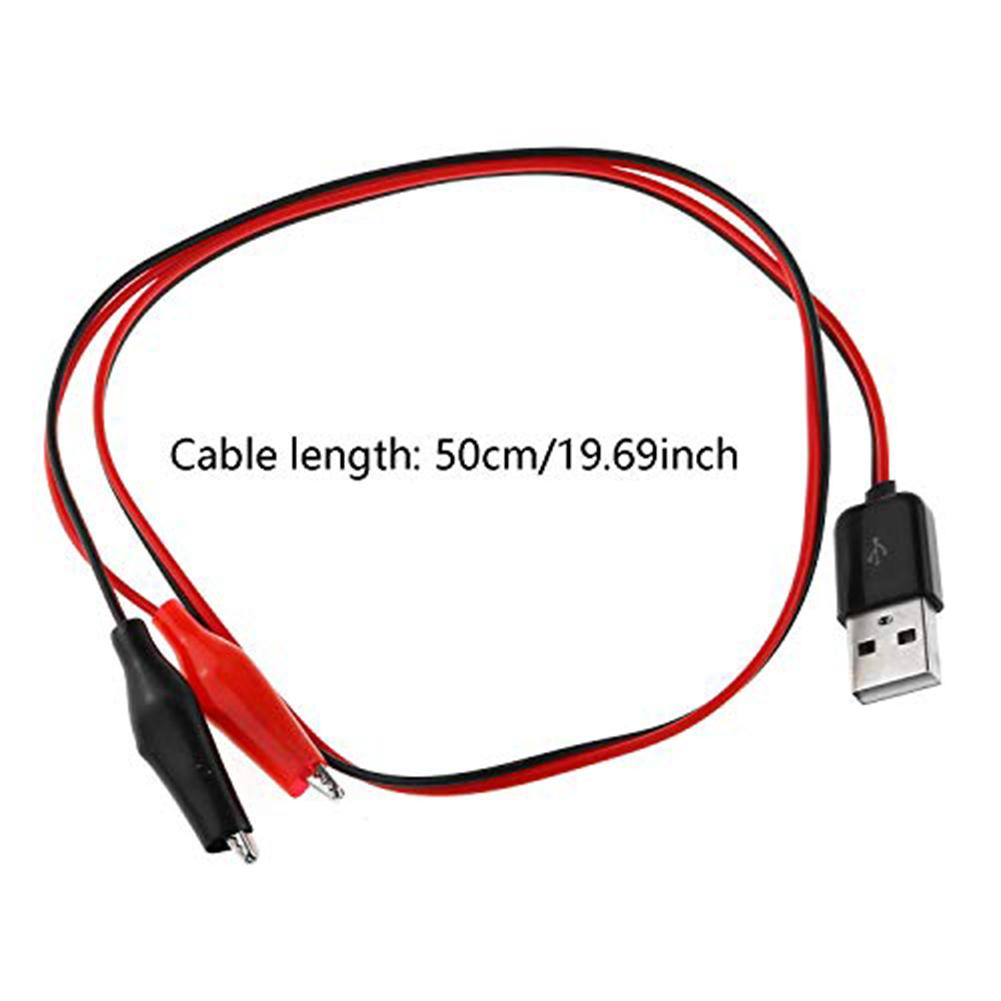 Copper Crocodile Clips Test Wire 60cm for Electronics Testing with Color Coded Red Black Wires and Secure Clips