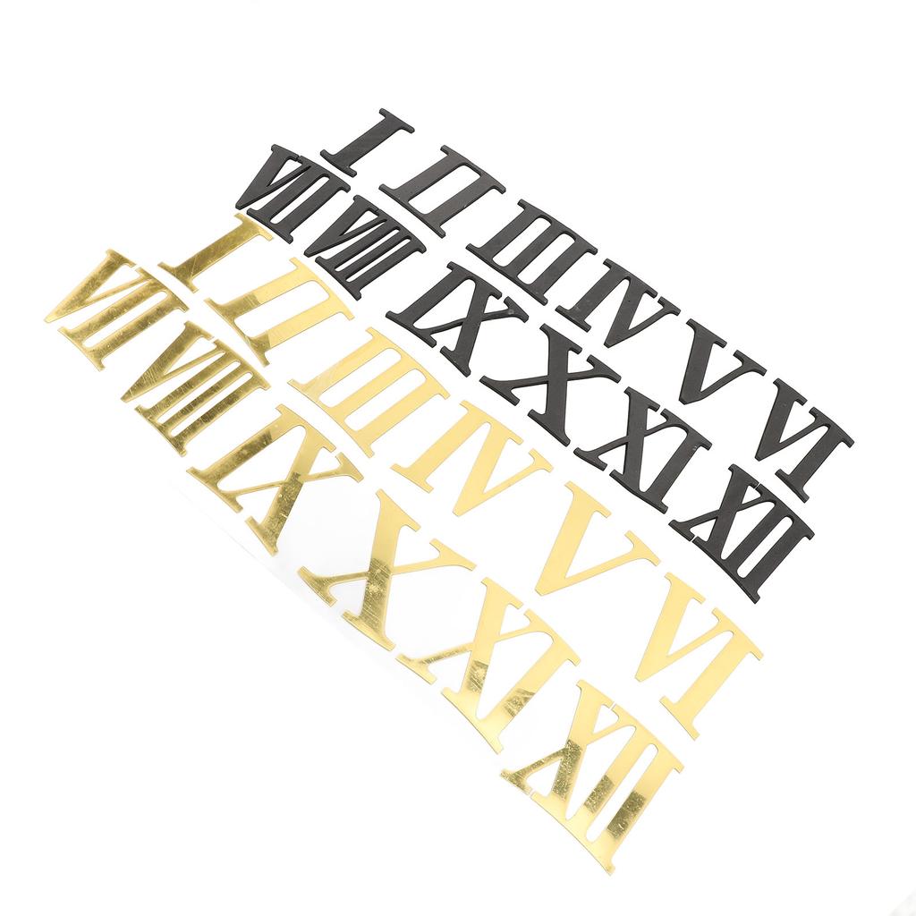 3D Kendin Yap Duvar Saati Kendin Yap Yenilikçi Romen Rakamı Tasarımı Altın Ayna Gümüş Akrep Modern Duvar Saati