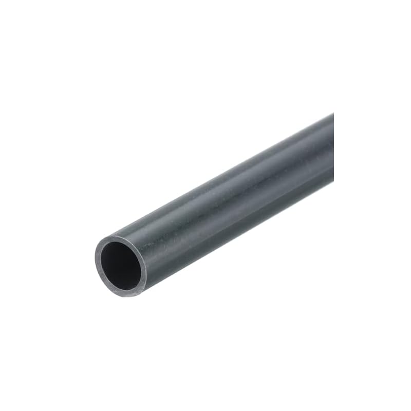 uxcell PVC Rigid Round Pipe, 7mm Inner Diameter, 9mm Outer Diameter, 8" Length, Dark Gray, High Durability, for Water Pipes, Crafts, Cable Sleeves