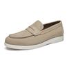 British style suede leather matte loafers men's lazy beanie shoes flip casual men's shoes