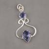 Colgante de iolita, colgante de plata esterlina maciza 925, joyería de piedras preciosas hecha a mano, regalos para esposa, colgante nuevo
