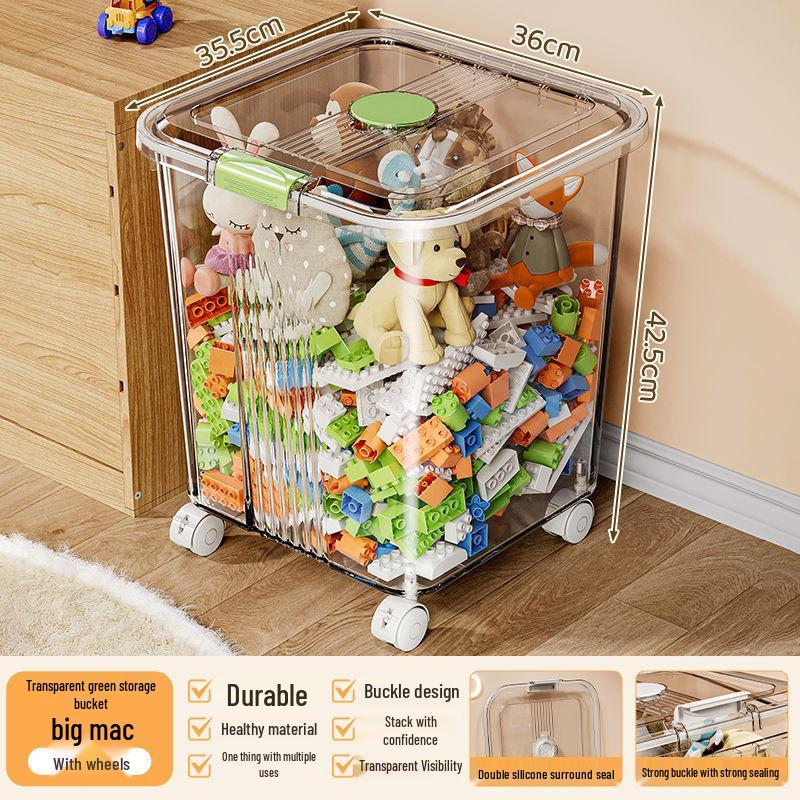 Transparent Multifunctional Storage Box: Large Capacity Plastic Organizer for Toys, Snacks, and Clothes