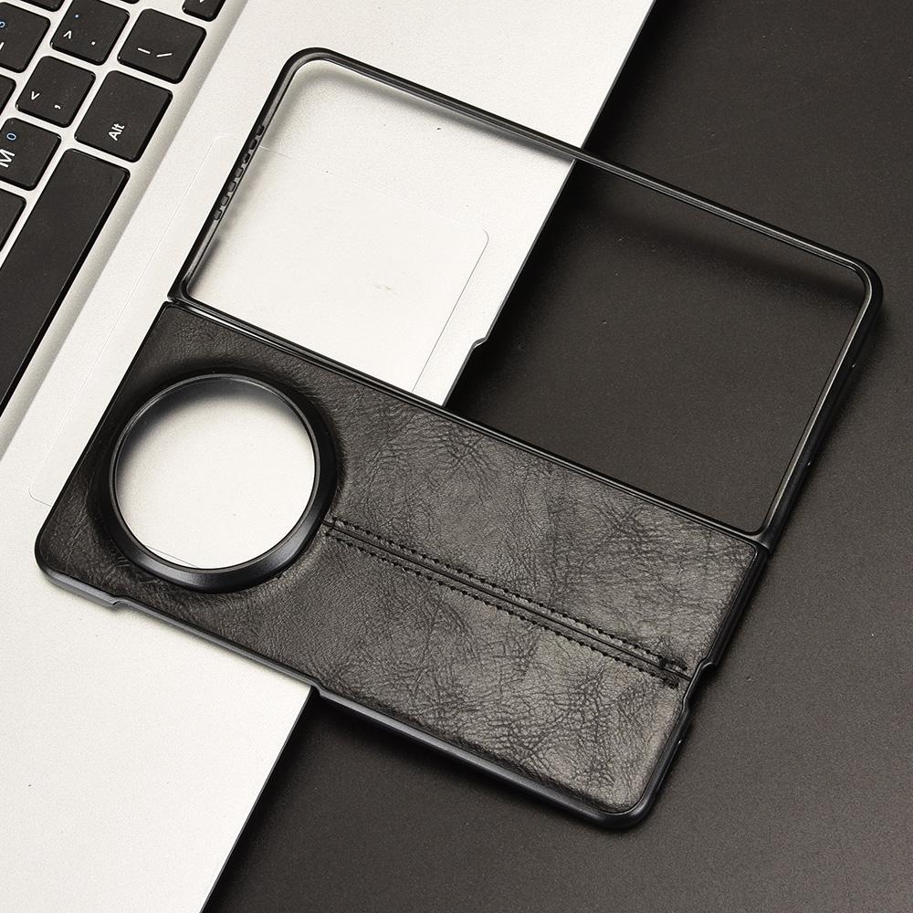 For Honor Magic V5 5G Case Stitching Line PU Leather Coated PC Phone Cover