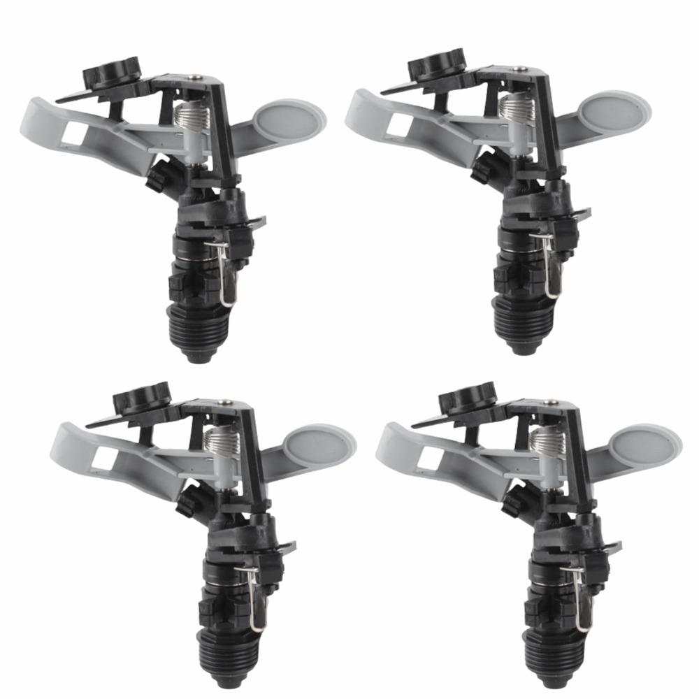 4PCS 3/4 Inch Male Thread Impact Sprinkler ABS Rotary Sprinkler Head Lawn Sprinkler Garden Watering