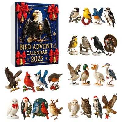 Bird Advent Calendar 2025 24 Days Christmas Countdown Calendar for Christmas Tree Holiday Gift for Bird Lovers & Families