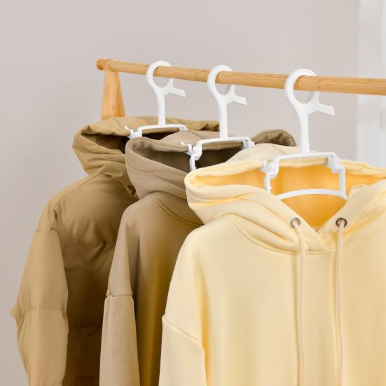 2 Stück Faltbarer Hoodie-Aufhänger Kunststoff Wäscheständer Ausziehbar Schwerlast Rutschfest Kleiderständer für Waschküchen Wohnheime Hotels Schränke